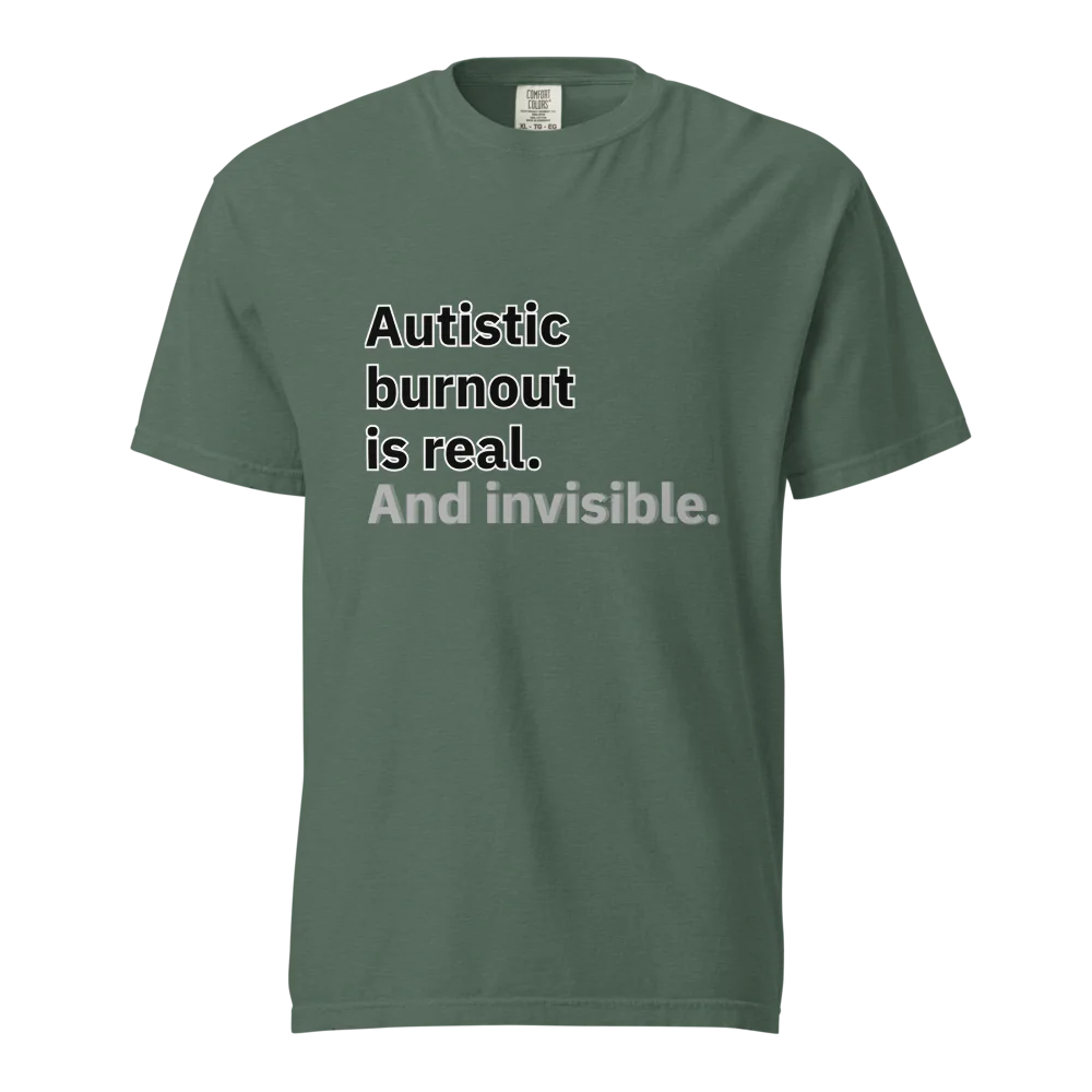 El síndrome de burnout autista es real | Camiseta unisex de tejido grueso | 100 % algodón