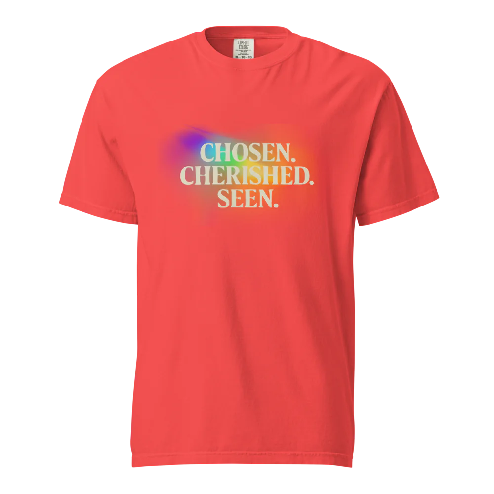 Elegida. Apreciada. Vista | Camiseta unisex de tejido grueso | 100 % algodón