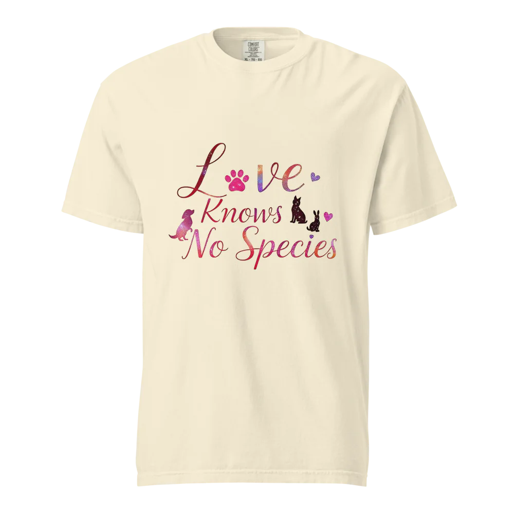 El amor no conoce especies – Amor a las mascotas | Camiseta unisex de tejido grueso | 100 % algodón