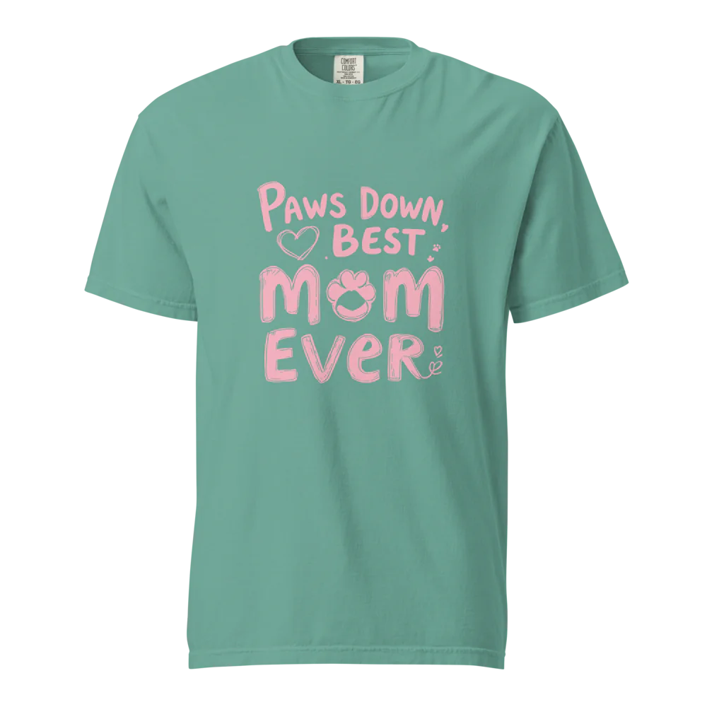 Paws Down, la mejor mamá del mundo | Camiseta unisex de tejido grueso | 100 % algodón