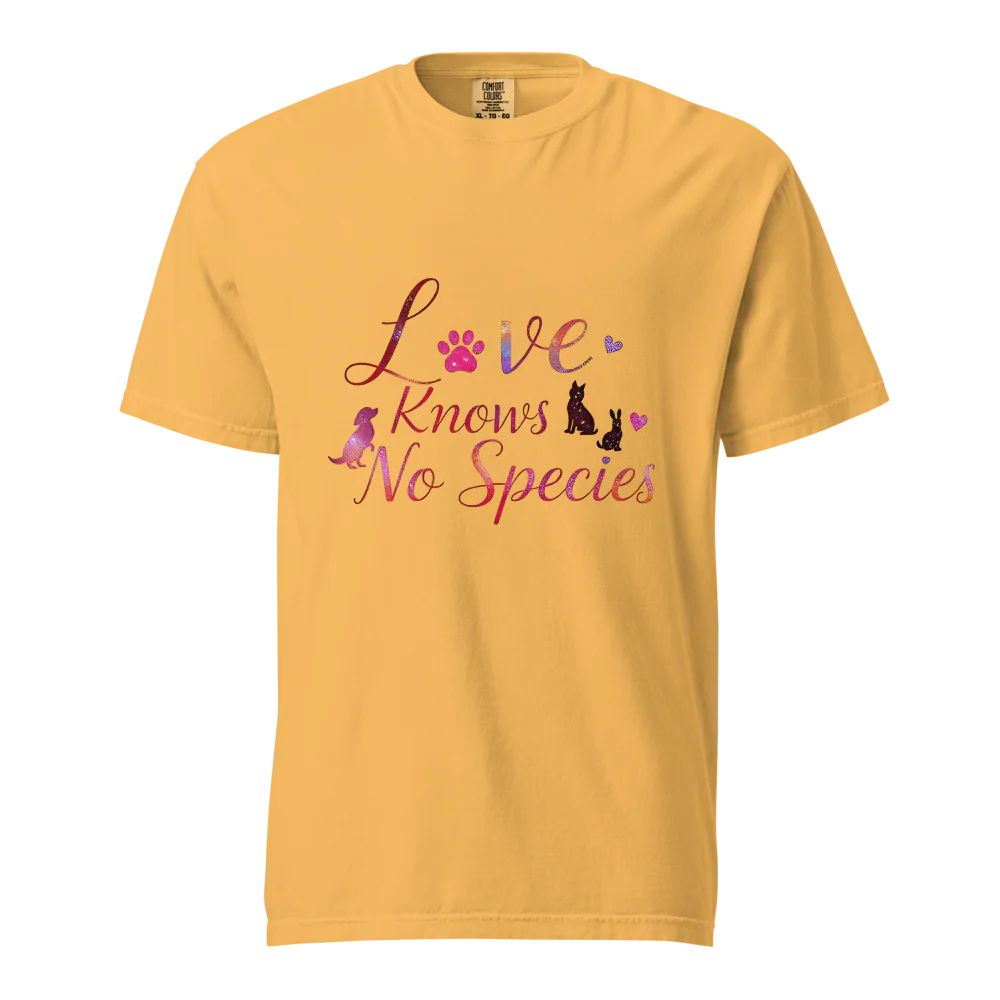 El amor no conoce especies – Amor a las mascotas | Camiseta unisex de tejido grueso | 100 % algodón