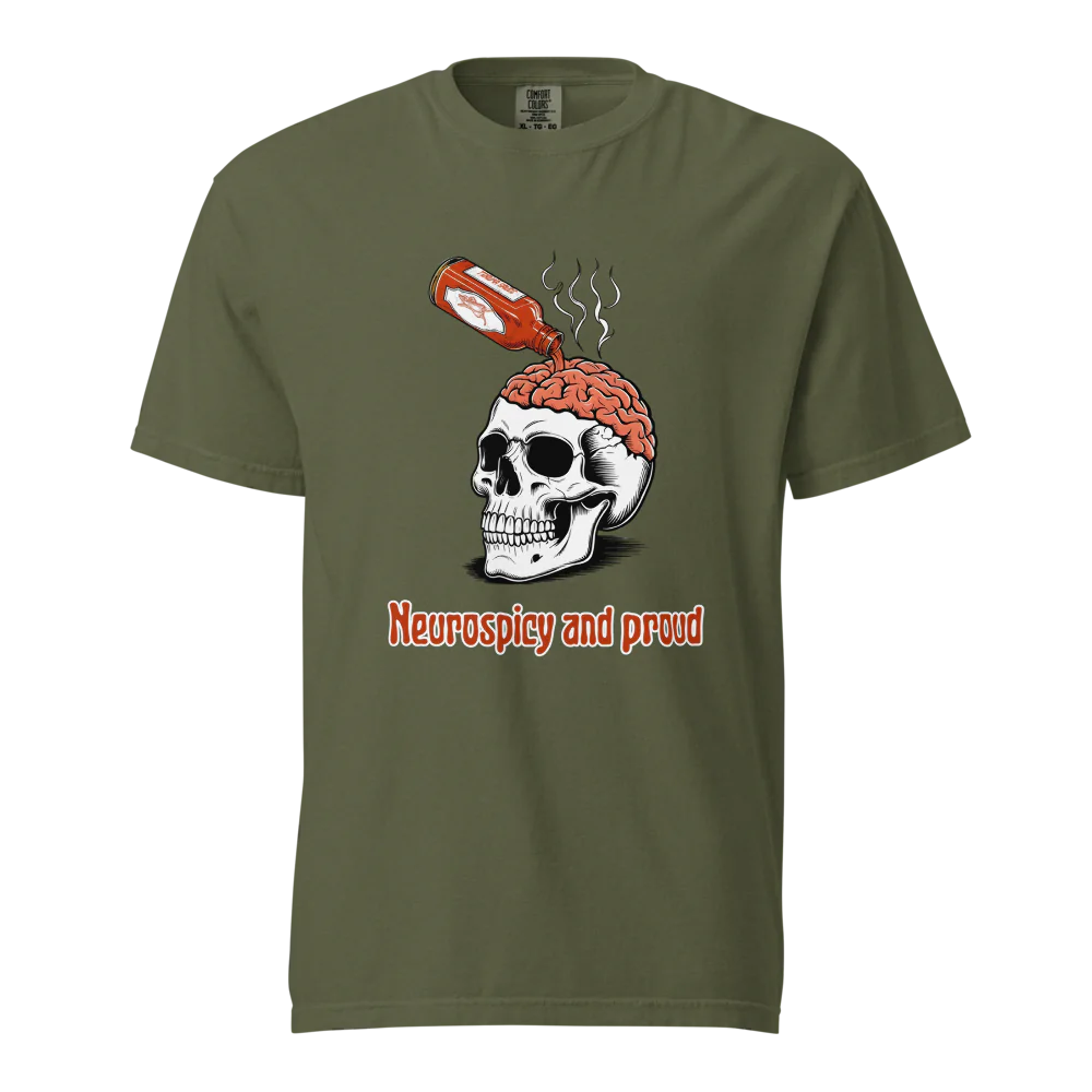 Neurospicy & Proud | Camiseta unisex de tejido grueso | 100 % algodón
