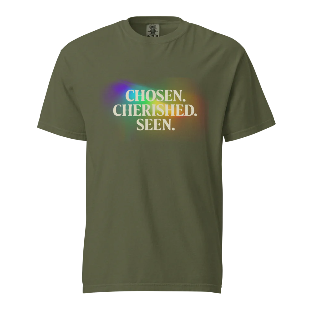 Elegida. Apreciada. Vista | Camiseta unisex de tejido grueso | 100 % algodón
