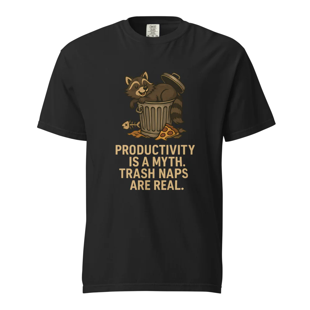 Productivity is a Myth. Trash Naps are Real | Unisex Heavyweight T-Shirt | 100% Cotton