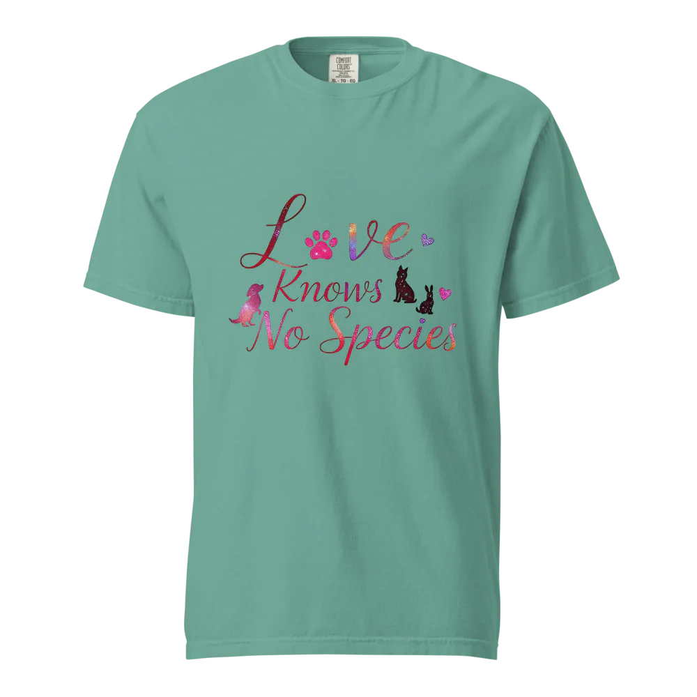 El amor no conoce especies – Amor a las mascotas | Camiseta unisex de tejido grueso | 100 % algodón