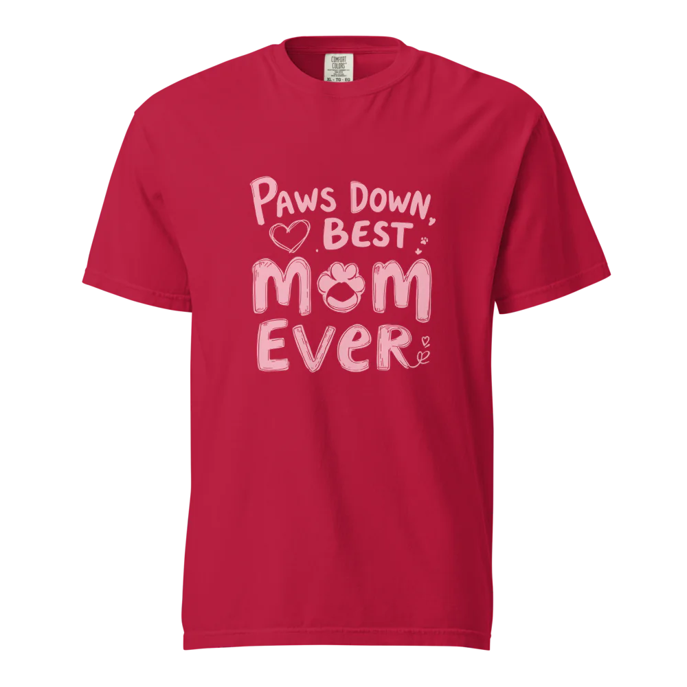 Paws Down, la mejor mamá del mundo | Camiseta unisex de tejido grueso | 100 % algodón