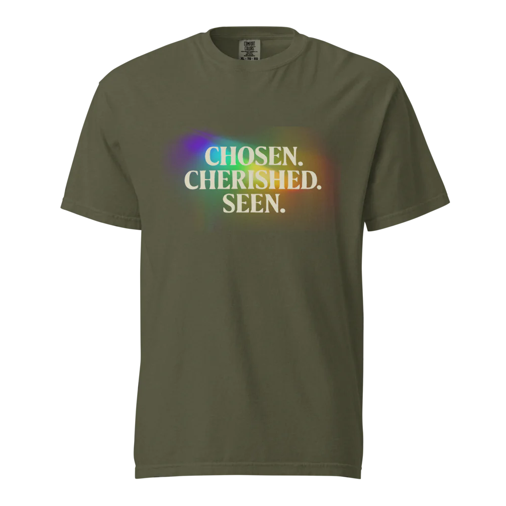 Elegida. Apreciada. Vista | Camiseta unisex de tejido grueso | 100 % algodón