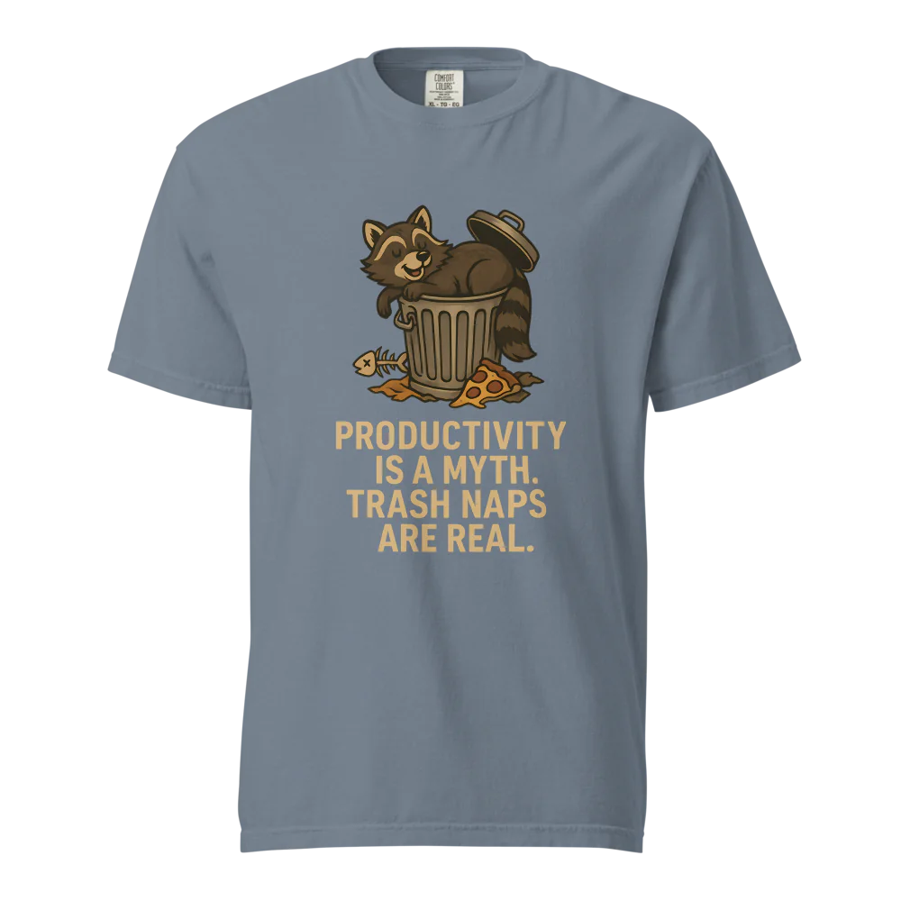 Productivity is a Myth. Trash Naps are Real | Unisex Heavyweight T-Shirt | 100% Cotton