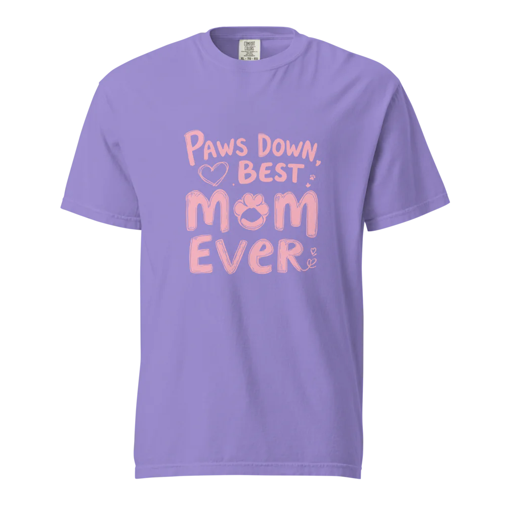 Paws Down, la mejor mamá del mundo | Camiseta unisex de tejido grueso | 100 % algodón