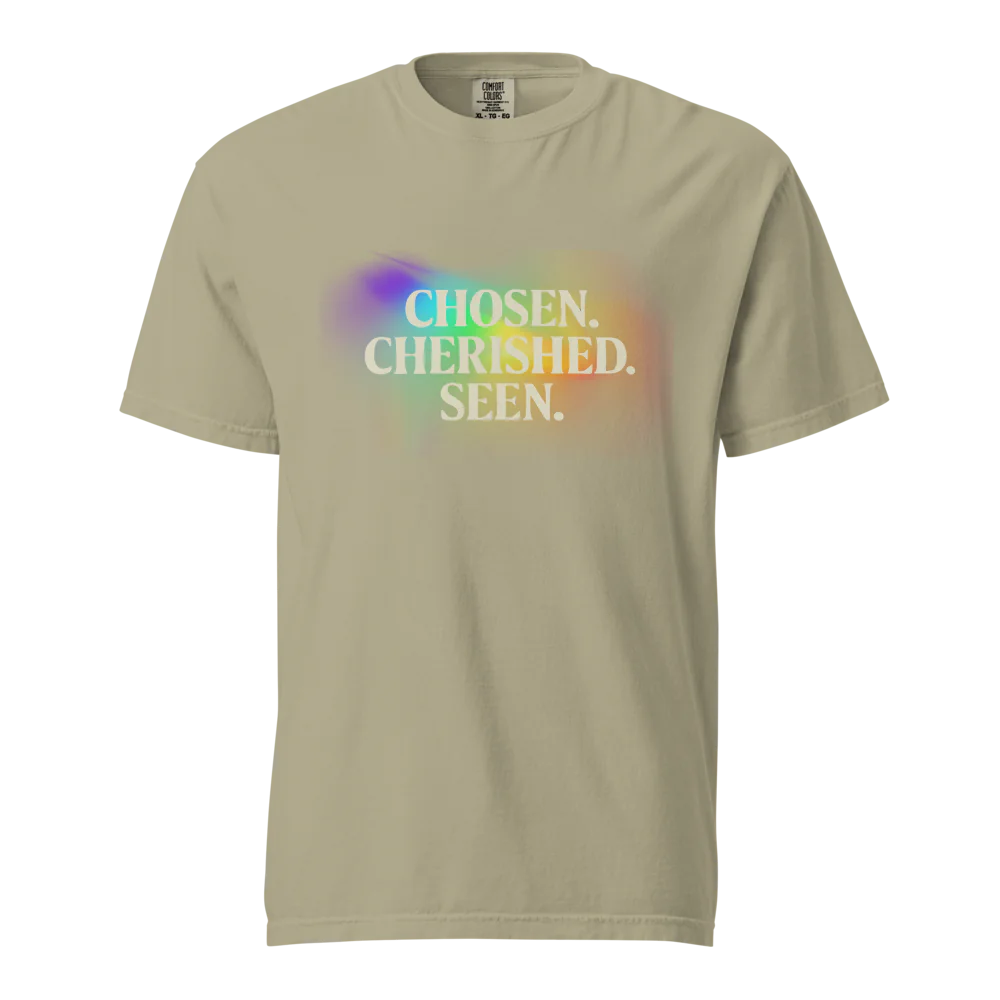 Elegida. Apreciada. Vista | Camiseta unisex de tejido grueso | 100 % algodón
