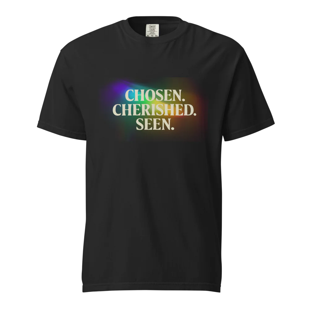 Elegida. Apreciada. Vista | Camiseta unisex de tejido grueso | 100 % algodón