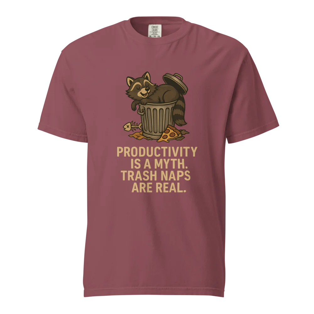 Productivity is a Myth. Trash Naps are Real | Unisex Heavyweight T-Shirt | 100% Cotton