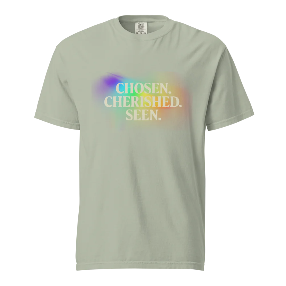 Elegida. Apreciada. Vista | Camiseta unisex de tejido grueso | 100 % algodón