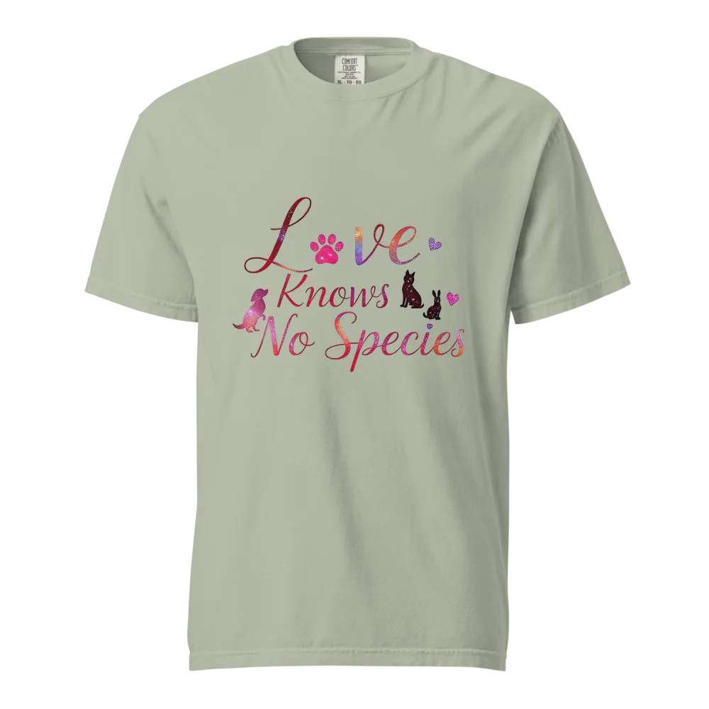 El amor no conoce especies – Amor a las mascotas | Camiseta unisex de tejido grueso | 100 % algodón