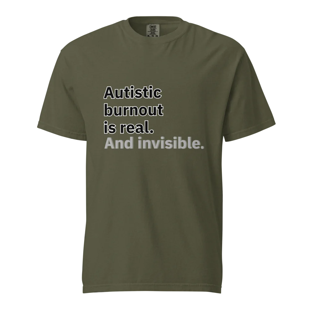 El síndrome de burnout autista es real | Camiseta unisex de tejido grueso | 100 % algodón