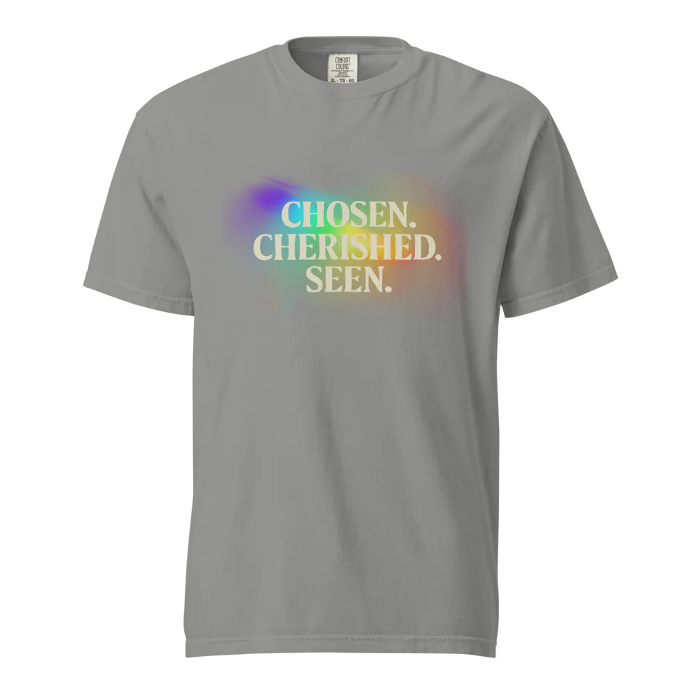 Elegida. Apreciada. Vista | Camiseta unisex de tejido grueso | 100 % algodón