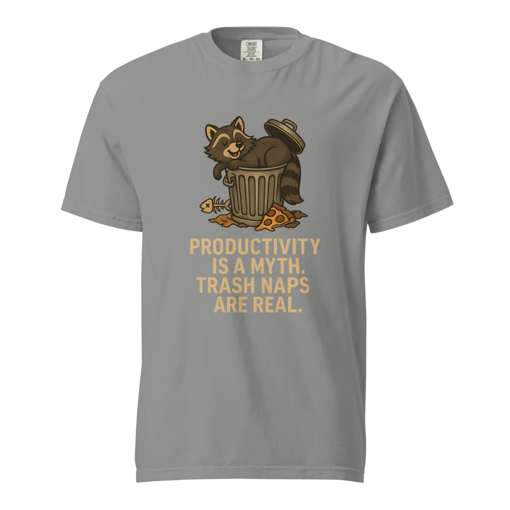 Productivity is a Myth. Trash Naps are Real | Unisex Heavyweight T-Shirt | 100% Cotton