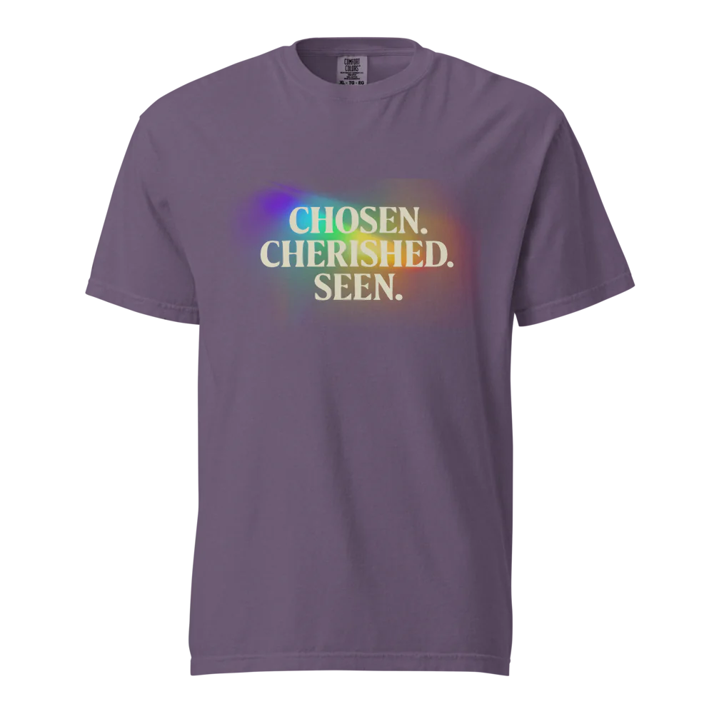 Elegida. Apreciada. Vista | Camiseta unisex de tejido grueso | 100 % algodón