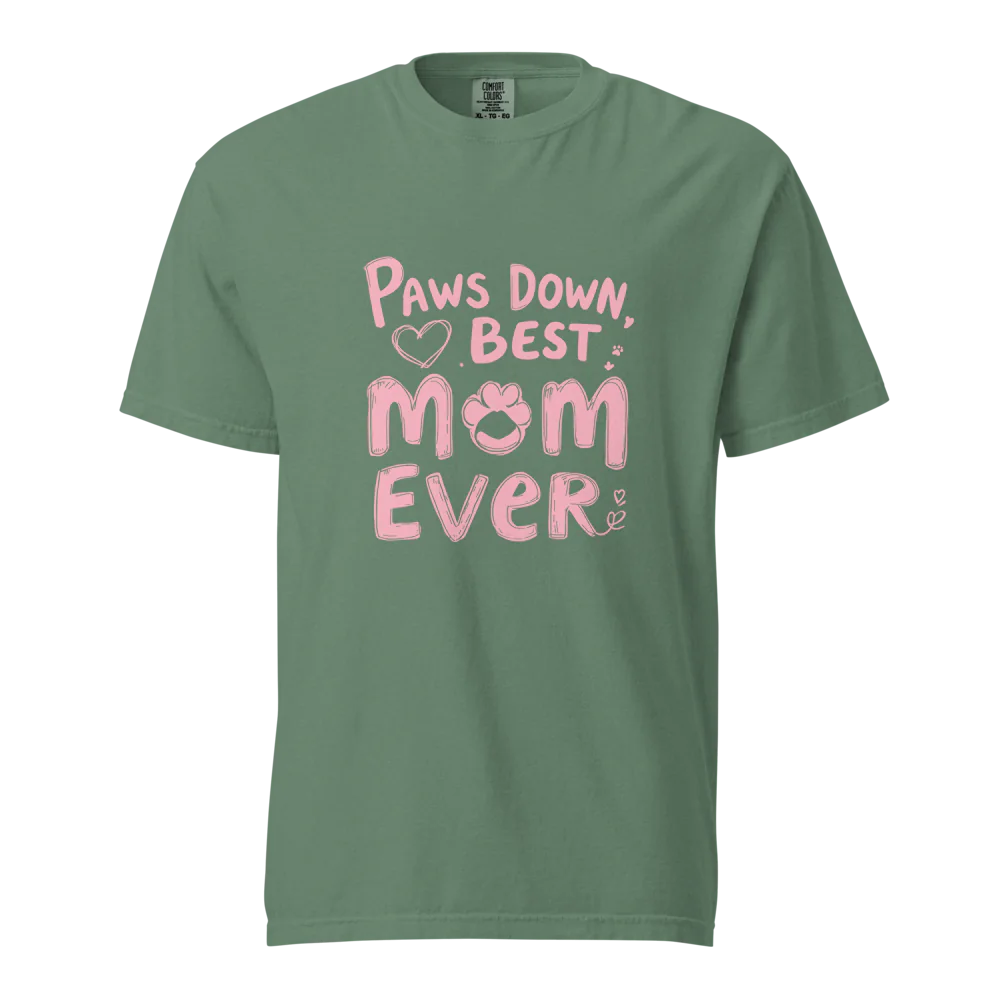 Paws Down, la mejor mamá del mundo | Camiseta unisex de tejido grueso | 100 % algodón