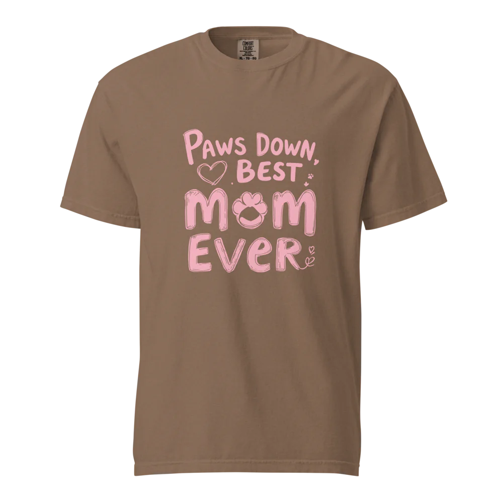 Paws Down, la mejor mamá del mundo | Camiseta unisex de tejido grueso | 100 % algodón