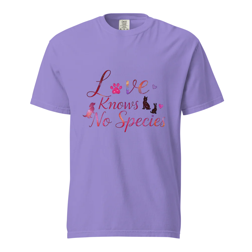 El amor no conoce especies – Amor a las mascotas | Camiseta unisex de tejido grueso | 100 % algodón