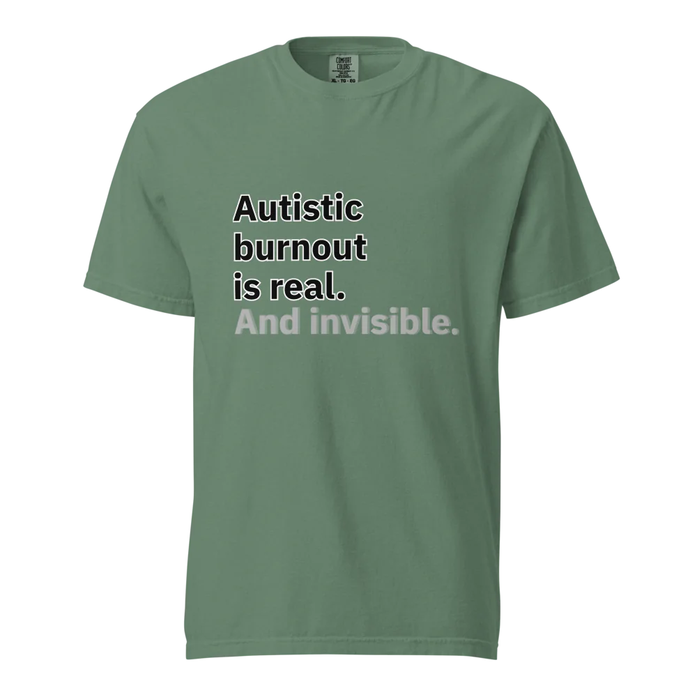 El síndrome de burnout autista es real | Camiseta unisex de tejido grueso | 100 % algodón