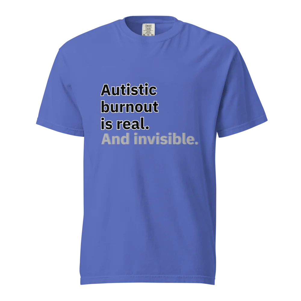 El síndrome de burnout autista es real | Camiseta unisex de tejido grueso | 100 % algodón