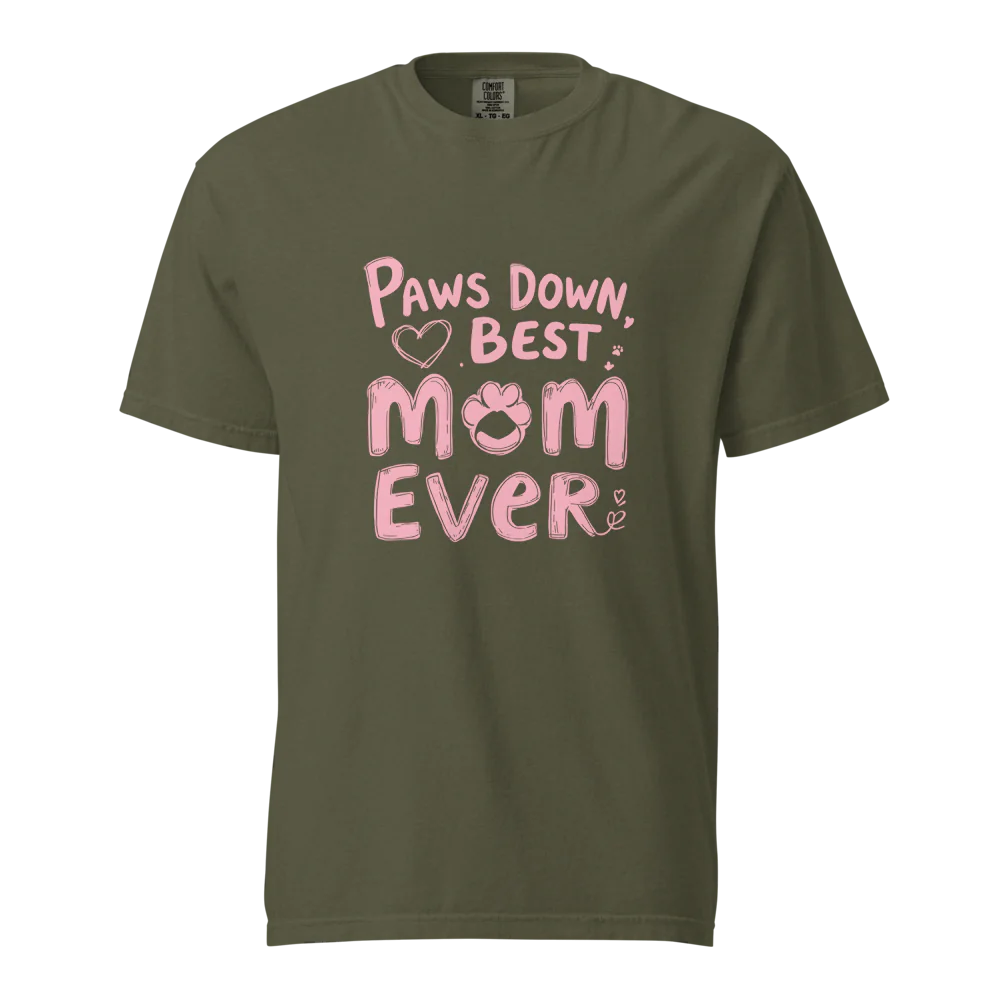 Paws Down, la mejor mamá del mundo | Camiseta unisex de tejido grueso | 100 % algodón