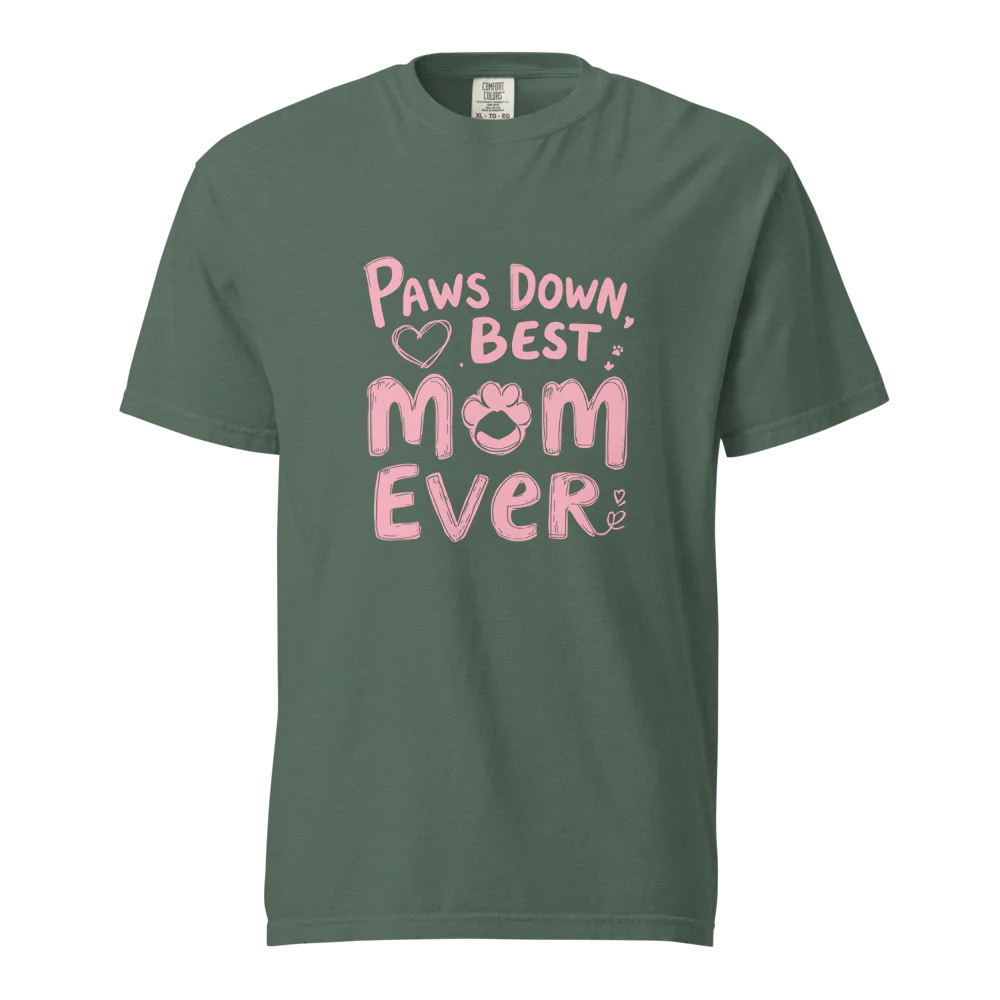Paws Down, la mejor mamá del mundo | Camiseta unisex de tejido grueso | 100 % algodón