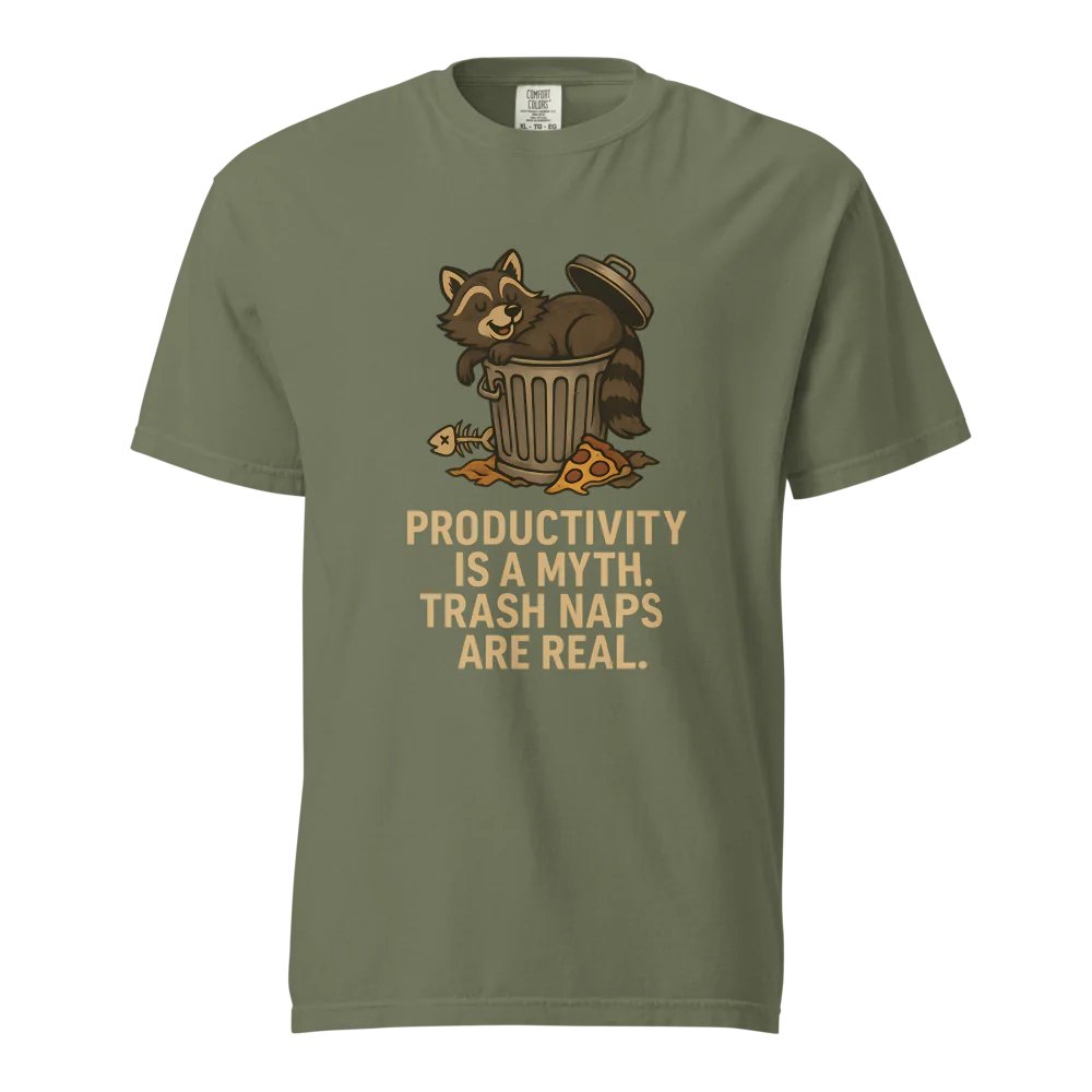 Productivity is a Myth. Trash Naps are Real | Unisex Heavyweight T-Shirt | 100% Cotton