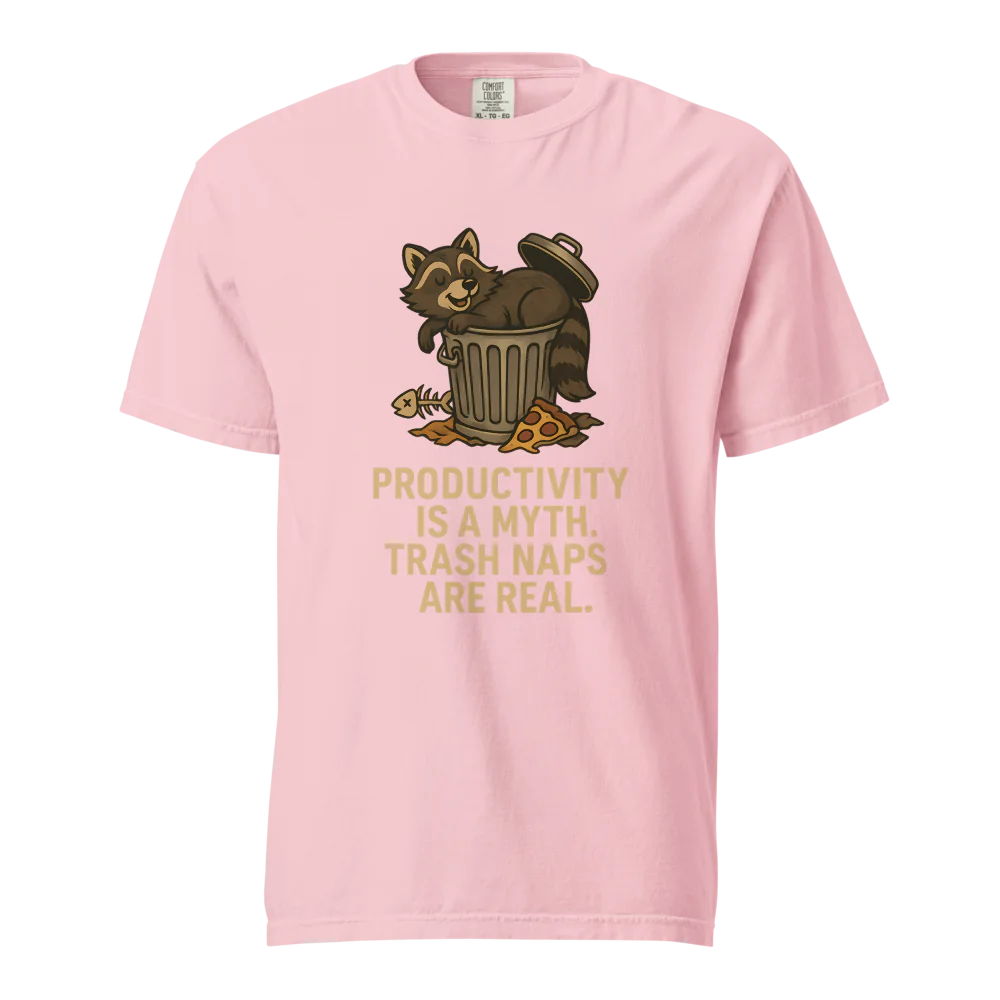 Productivity is a Myth. Trash Naps are Real | Unisex Heavyweight T-Shirt | 100% Cotton