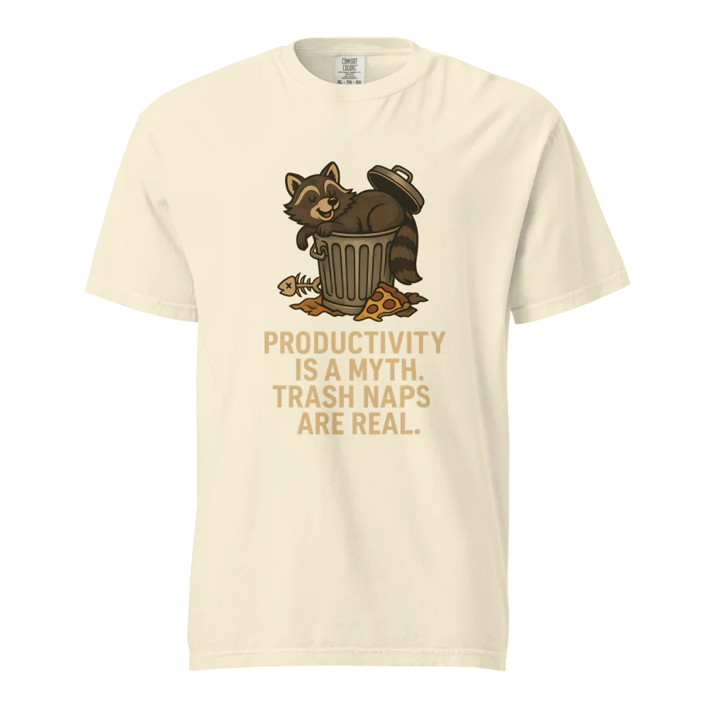 Productivity is a Myth. Trash Naps are Real | Unisex Heavyweight T-Shirt | 100% Cotton