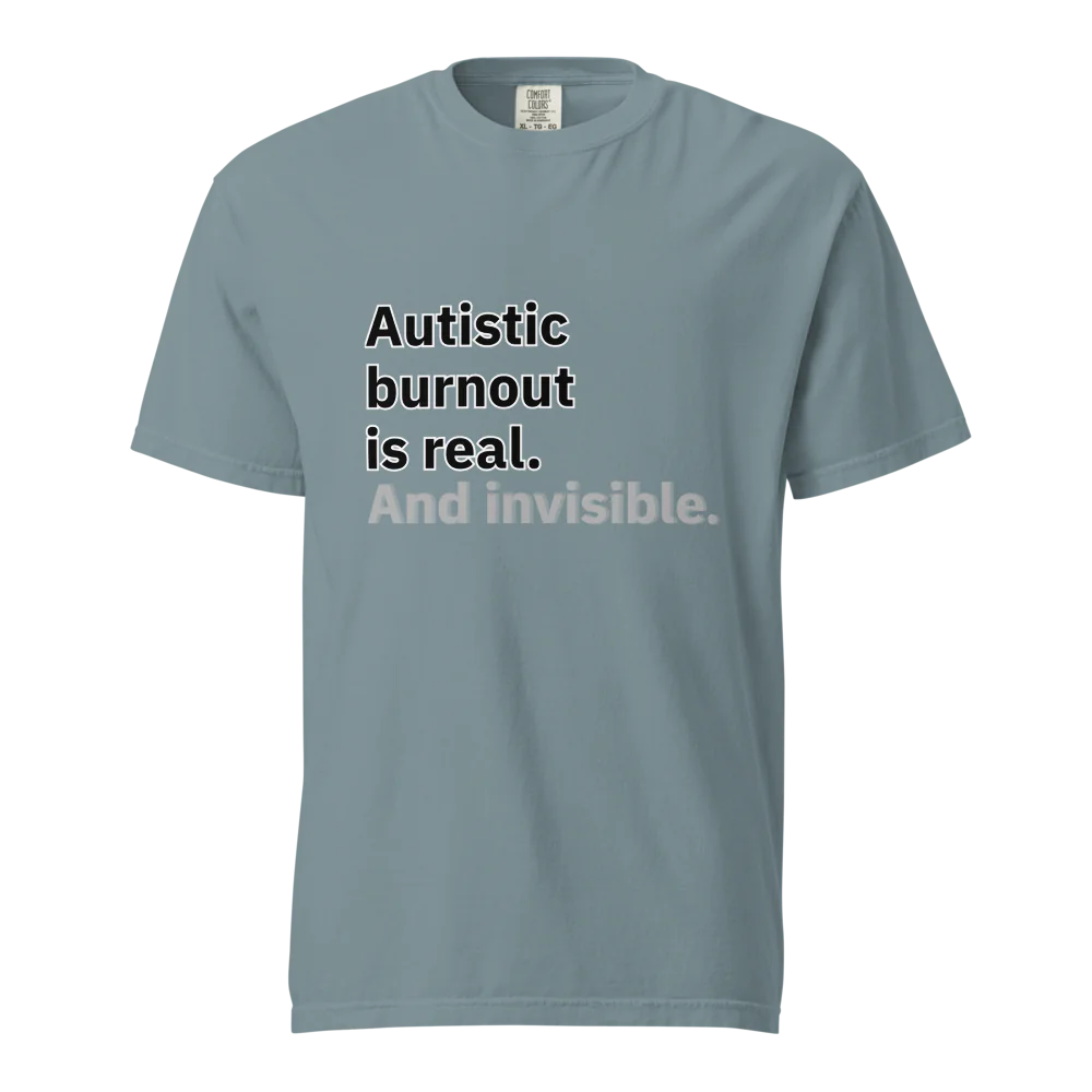 El síndrome de burnout autista es real | Camiseta unisex de tejido grueso | 100 % algodón