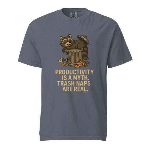 Productivity is a Myth. Trash Naps are Real | Unisex Heavyweight T-Shirt | 100% Cotton