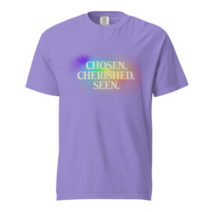 Elegida. Apreciada. Vista | Camiseta unisex de tejido grueso | 100 % algodón