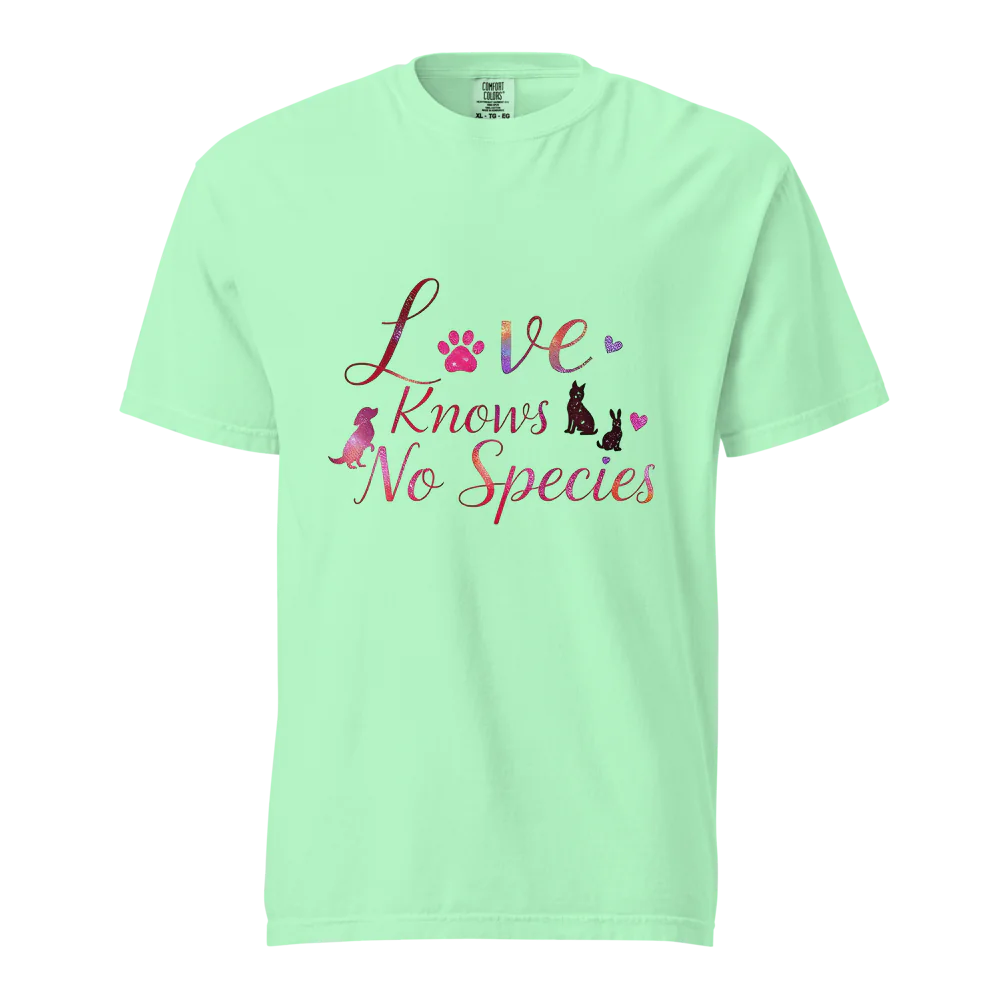 El amor no conoce especies – Amor a las mascotas | Camiseta unisex de tejido grueso | 100 % algodón