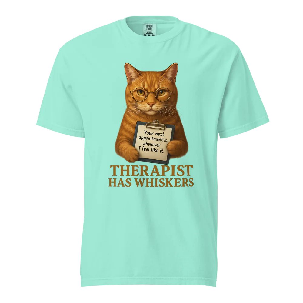 Therapist has Whiskers | Unisex Heavyweight T-Shirt | 100% Cotton