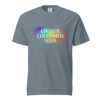 Elegida. Apreciada. Vista | Camiseta unisex de tejido grueso | 100 % algodón