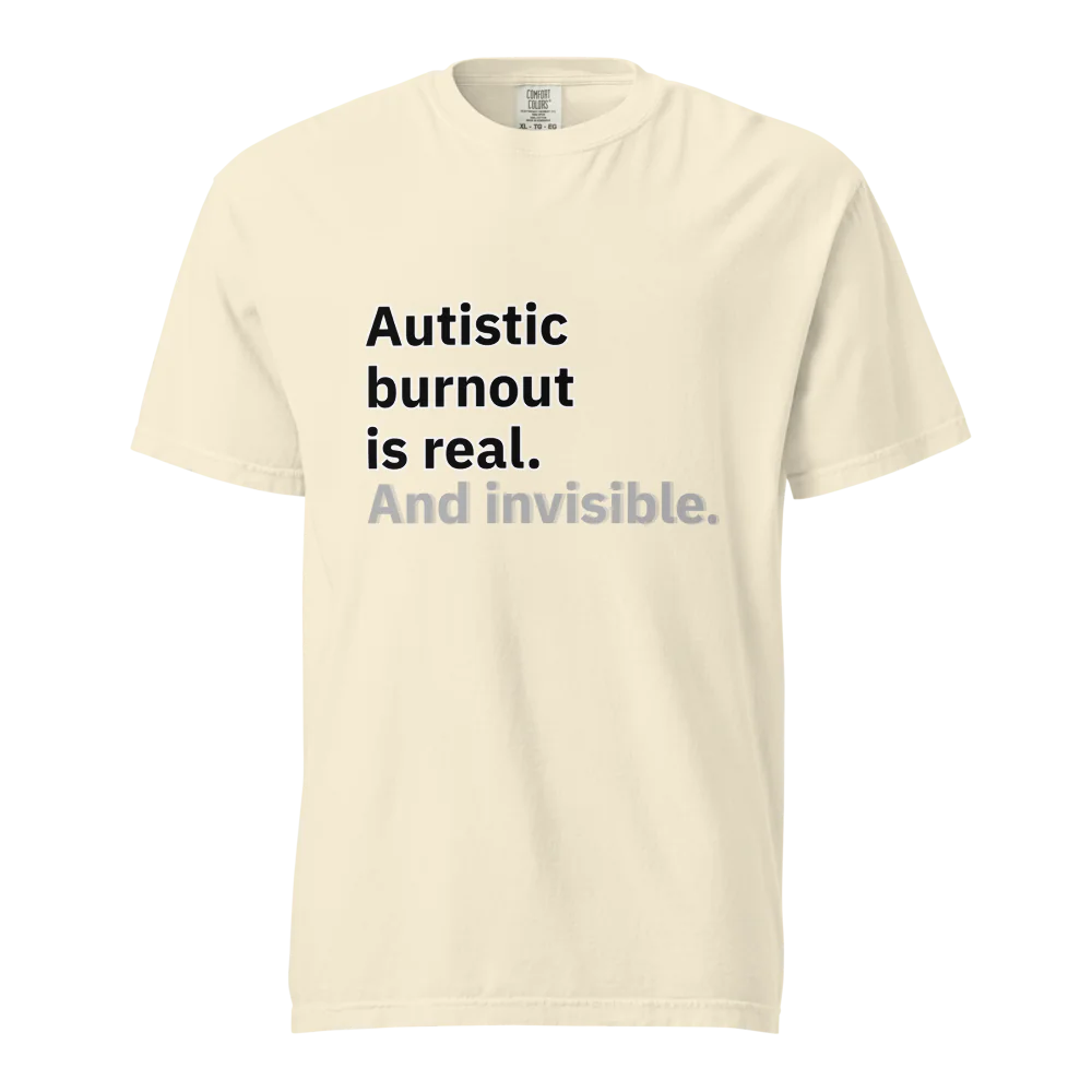 El síndrome de burnout autista es real | Camiseta unisex de tejido grueso | 100 % algodón