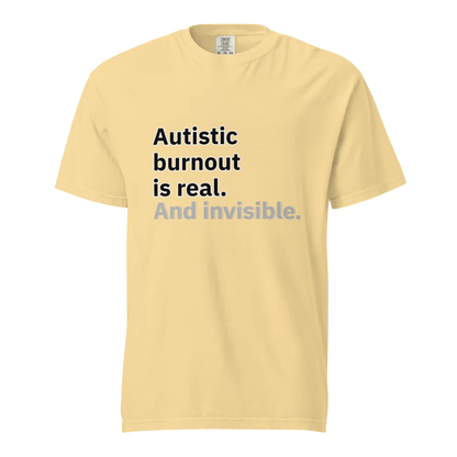 El síndrome de burnout autista es real | Camiseta unisex de tejido grueso | 100 % algodón