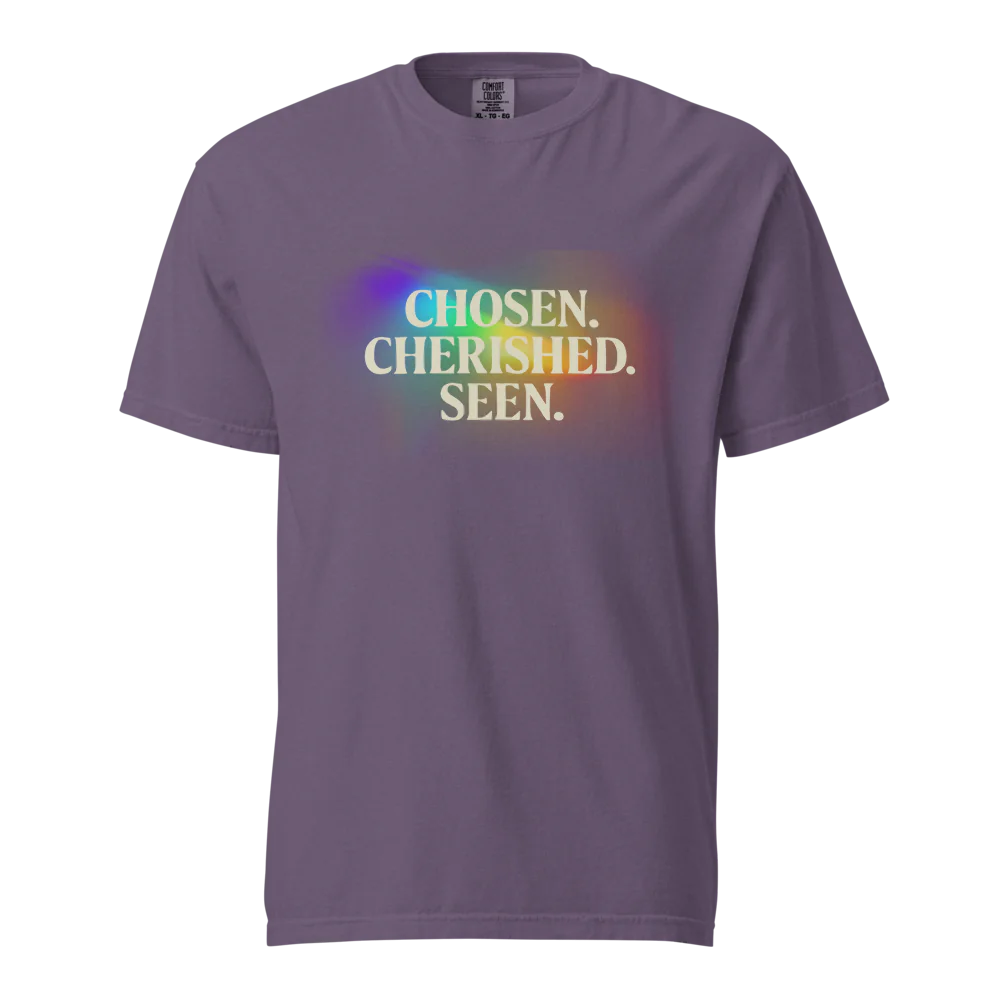 Elegida. Apreciada. Vista | Camiseta unisex de tejido grueso | 100 % algodón