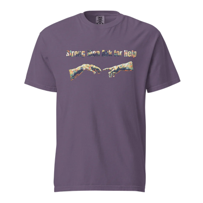 Hombres fuertes piden ayuda | Camiseta unisex de tejido grueso | 100 % algodón
