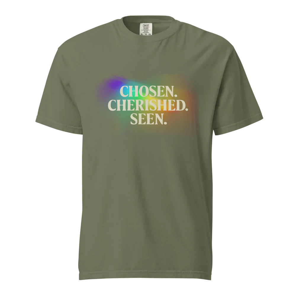 Elegida. Apreciada. Vista | Camiseta unisex de tejido grueso | 100 % algodón