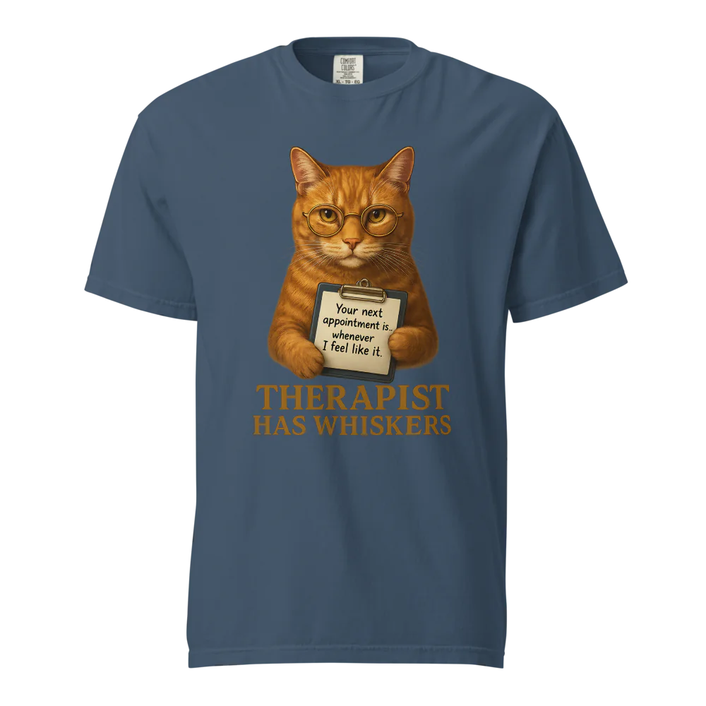 Therapist has Whiskers | Unisex Heavyweight T-Shirt | 100% Cotton