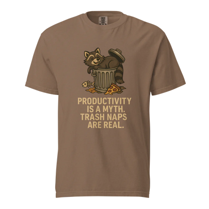Productivity is a Myth. Trash Naps are Real | Unisex Heavyweight T-Shirt | 100% Cotton