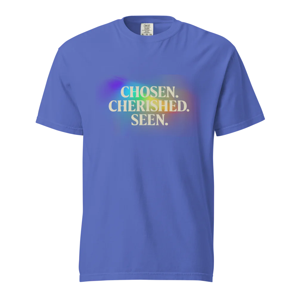 Elegida. Apreciada. Vista | Camiseta unisex de tejido grueso | 100 % algodón