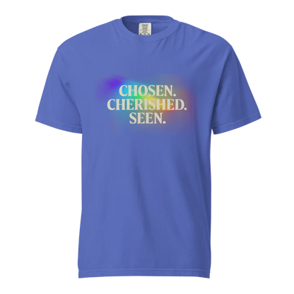 Elegida. Apreciada. Vista | Camiseta unisex de tejido grueso | 100 % algodón