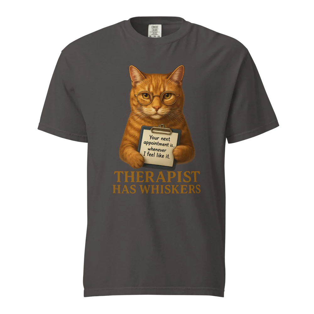 Therapist has Whiskers | Unisex Heavyweight T-Shirt | 100% Cotton