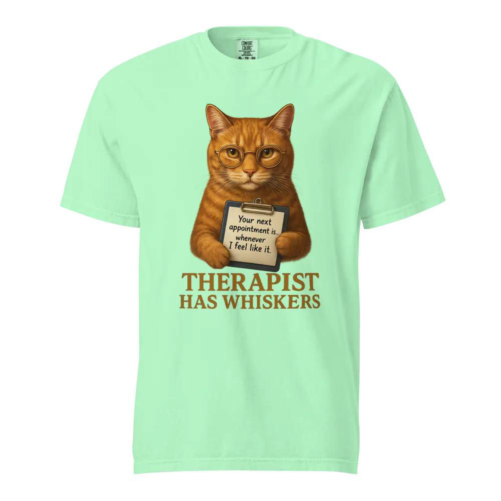 Therapist has Whiskers | Unisex Heavyweight T-Shirt | 100% Cotton