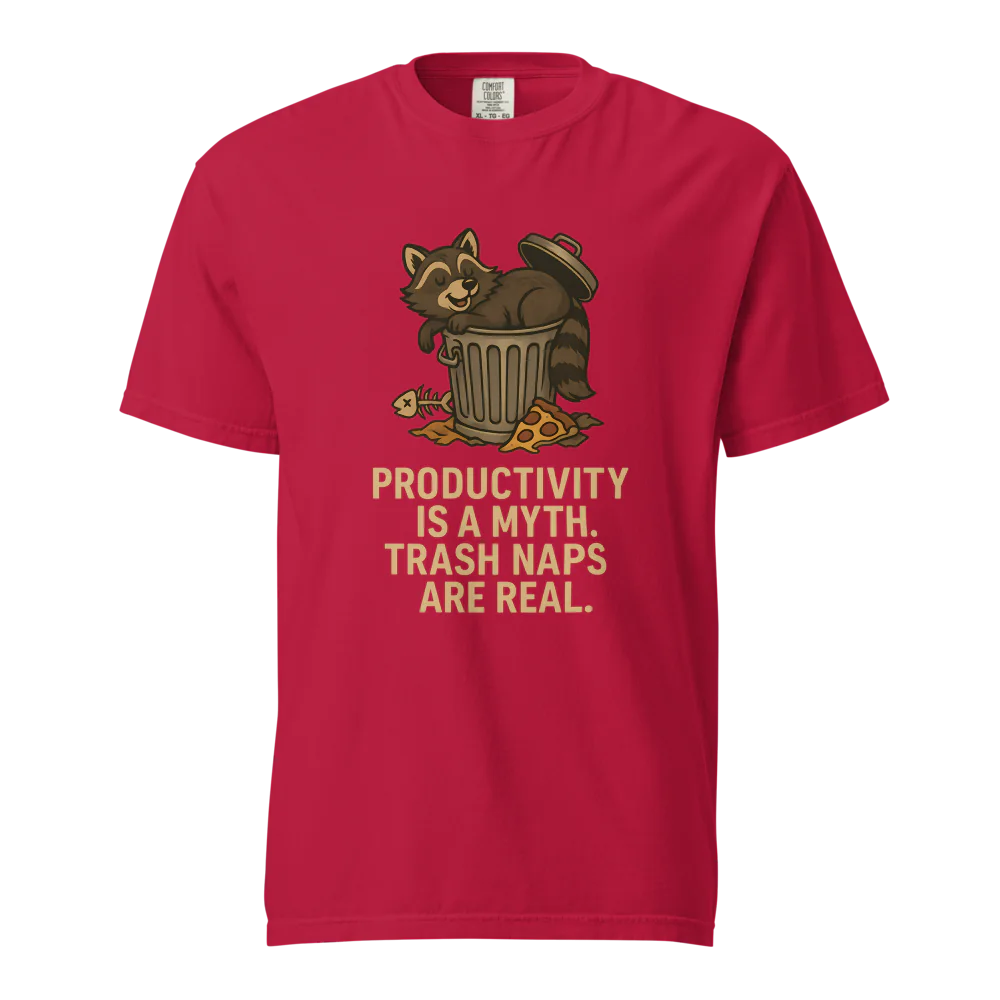 Productivity is a Myth. Trash Naps are Real | Unisex Heavyweight T-Shirt | 100% Cotton